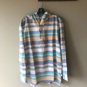 Onia Kai Striped Hooded Shirt